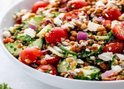 طرز تهیه سالاد عدس به 4 روش ، برترین سس برای سالاد عدس چیه؟